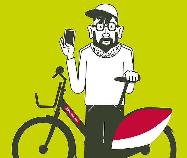 Illustration der KVV-nextbike-Kampagne.