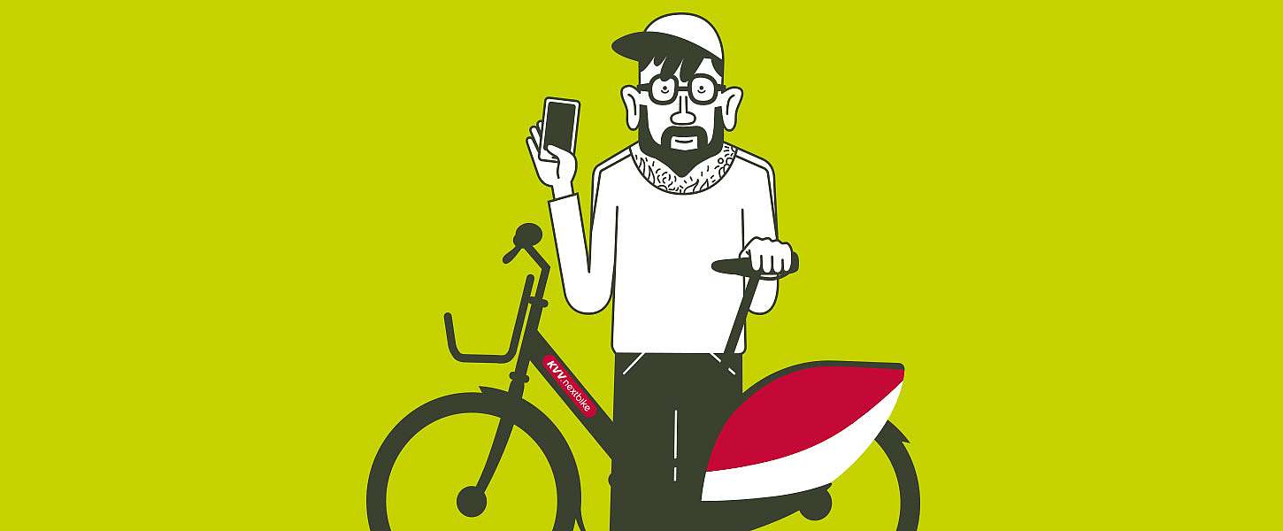 Illustration der KVV-nextbike-Kampagne.